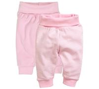 Playshoes Baby-Mädchen Sweat-Hose Jogginghose, Ringel Uni Rosa, 62 cm (2er Pack)