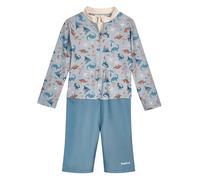 Playshoes Unisex Kinder UV-Schutz Einteiler Badeanzug Schwimmanzug Badebekleidung, Dino Allover Langarm, 86/92