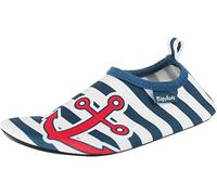 Playshoes - Kid's UV-Schutz Barfuß-Schuh Maritim - Wassersportschuhe, Gr. 26-27, blau/weiß/grau/rot (Marine/Weiß)
