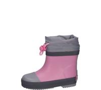 Playshoes gefütterter Kindergummistiefel BASIC rosa | Mit kurzem Schaft und Stulpe 23
