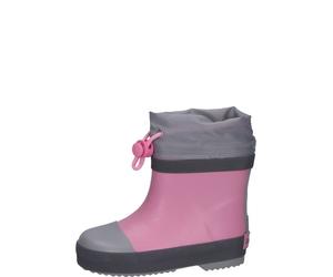 Playshoes gefütterter Kindergummistiefel BASIC rosa | Mit kurzem Schaft und Stulpe 23