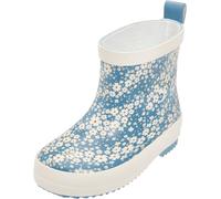 Playshoes Gummistiefel Halbschaft Blumen Unisex Kinder Gummistiefel, Petrol Blumen, 23 EU
