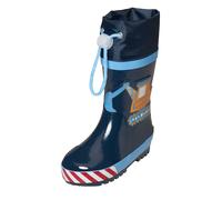 Playshoes Kinder Gummistiefel aus Naturkautschuk, Unisex, Bagger-Motiv, Reflektoren, Blau 30/31