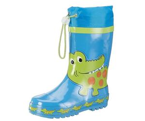Playshoes - Gummistiefel Krokodil blau/grün 24/25