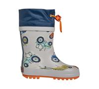 Playshoes Kindergummistiefel TRAKTOR grau mit Stulpe 23