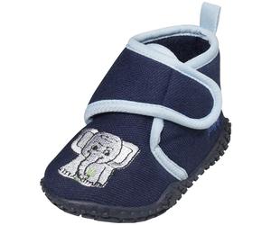 Playshoes Hausschuh Klettverschluss Elefant - Blau - Gr. 20/21