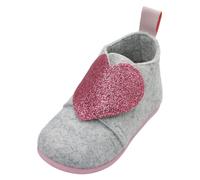 Playshoes Hausschuhe aus Filz - Herz Grau - Gr. 22