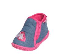 Playshoes Mädchen Hausschuh Einhorn, Jeansblau, 30/31 EU