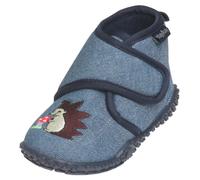 Playshoes Hausschuhe Klettverschluss - Igel Jeansblau - Gr. 22/23