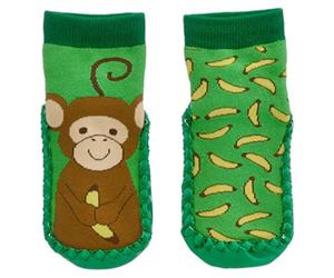 Playshoes - Hüttenschuhe Affe grün 18/19