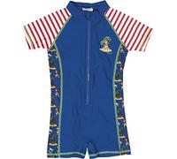 Playshoes Jungen Badehose Bade-Einteiler Pirateninsel, UV-Schutz nach Standard 801 und Oeko-Tex Standard 100, Gr. 98 (Herstellergröße: 98/104), Blau (original 900)