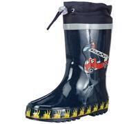 Playshoes Gummistiefel FEUERWEHR aus Naturkautschuk mit Reflektor Marine Gr. 32/33 Jungen