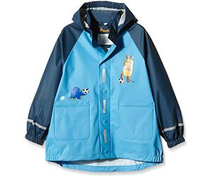 Playshoes Jungen Regen-Mantel Maus & Elefant Fußball 408501, 17 - bleu, 98