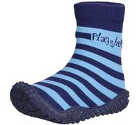 Playshoes Jungen Socke Streifen Aqua Schuhe, Blau (Marine/hellblau 639), 18/19 EU