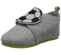 Playshoes Jungen Unisex Kinder Filz Hausschuh, grau Fußball, 21 EU