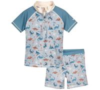 Playshoes Jungen Zweiteiler Rash-Guard-Set, Blau Dino Allover, 110-116