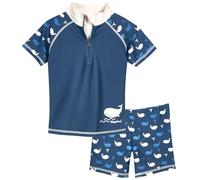 Playshoes Jungen Zweiteiler Schwimmshirt-Set, Marine Wal, 98-104