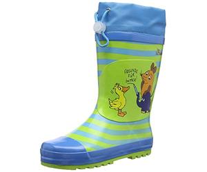 Playshoes Kinder Gummistiefel aus Naturkautschuk, trendige Unisex Regenstiefel mit Reflektoren