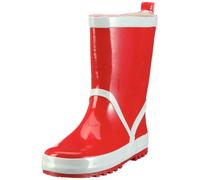 Playshoes Kinder Gummistiefel aus Naturkautschuk, trendige Unisex Regenstiefel mit Reflektoren, Rot, 22/23 EU