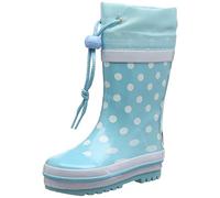 Playshoes Kinder Gummistiefel aus Naturkautschuk, trendige Unisex Regenstiefel mit Reflektoren, Türkis Punkte, 30/31 EU