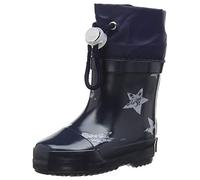 Playshoes Kinder Halbschaft-Gummistiefel aus Naturkautschuk, gefütterter Unisex Regenstiefel mit Reflektoren, mit Sternen-Muster