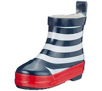 Playshoes Kinder Halbschaft-Gummistiefel aus Naturkautschuk, trendige Unisex Regenstiefel mit Reflektoren, maritim gestreift, Blau (marine/weiß), 22 EU, 180340