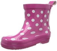 Playshoes Kinder Halbschaft-Gummistiefel aus Naturkautschuk, Trendige Unisex Regenstiefel mit Reflektoren, gepunktet mit Punkt-Muster, Rosa (pink 18), 180358, 18 EU