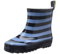 Playshoes Kinder Halbschaft-Gummistiefel aus Naturkautschuk, Trendige Unisex Regenstiefel mit Reflektoren, gestreift