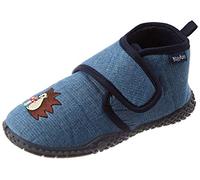 Playshoes Kinder Hausschuhe mit praktischem Klettverschluss, niedliche Hüttenschuhe für Mädchen und Jungen, mit Igel-Motiv
