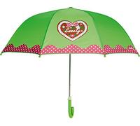 Playshoes Kinder Kinder-Regenschirm mit Herz und gepunktet, Grün, Onesize, 448593-GR/ONESIZE