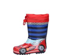 Playshoes Kindergummistiefel RENNAUTO blau/rot 26