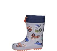 Playshoes Kindergummistiefel TRAKTOR grau mit Stulpe 33