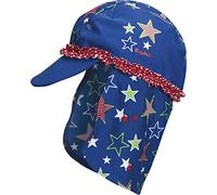Playshoes Mädchen Mütze Badekappe, Bademütze Sterne, UV-Schutz nach Standard 801 und Oeko-Tex Standard 100, Gr. Small (Herstellergröße: 49cm), Blau (original 900)