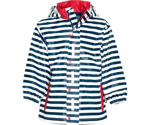 Playshoes Mädchen Regenjacke Maritim Regenmantel, Blau (Marine/weiß 171), 86