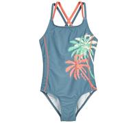 Playshoes Mädchen Schwimmanzug Badeanzug, Blau Palmen, 146/152 cm
