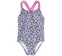 Playshoes Mädchen Schwimmanzug Badeanzug, Grau Allover Leo, 110/116 cm