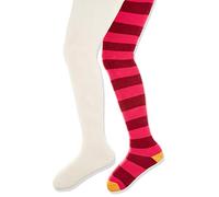 Playshoes Mädchen warme Thermo Block-Ringel Strumpfhose, Beige (Original 900), (Herstellergröße: 122/128) (2er Pack)