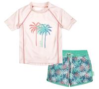 Playshoes Mädchen Zweiteiler Rash-Guard-Set, Palmen Creme, 74-80