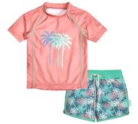 Playshoes Mädchen Zweiteiler Rash-Guard-Set, Palmen Rose, 122-128