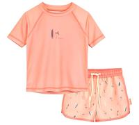 Playshoes Mädchen Zweiteiler Rash-Guard-Set, Rosa Surfbrett, 122/128 cm