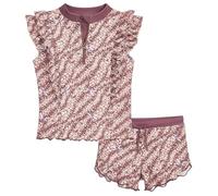 Playshoes Mädchen Zweiteiler Schwimmshirt-Set, Blümchen Lila, 122/128 cm