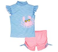 Playshoes Mädchen Zweiteiler Schwimmshirt-Set, Glitzer Krebs, 122-128