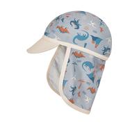 Playshoes Nackenschutzcap "Dino" in Hellblau - Größe 53 cm | Baby Muetzen