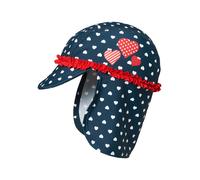 Playshoes Nackenschutzcap "Herzchen" in Dunkelblau - Größe 53 cm | Baby Caps Huete