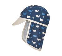 Playshoes Nackenschutzcap "Wal" in Dunkelblau - Größe 53 cm | Baby Muetzen