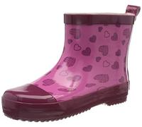Playshoes Naturkautschuk Halbschaft Herzchen, Mädchen Gummistiefel, Pink (Pink 18), 24 EU (7 Child UK)