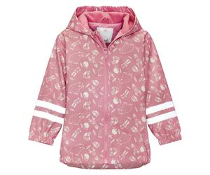 Playshoes Regen-Jacke mit Reflektoren & Fleecefutter - Waldtiere - Rosa - Gr. 92