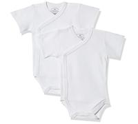 Schnizler Unisex Baby Wickel-Body 1/4-Arm 2er Pack 809501, 1 - Weiß, 56