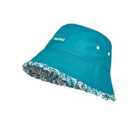 Playshoes Unisex Kinder Wendehut Sonnenhut, Petrol Blümchen, 55