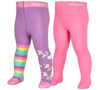 Playshoes Kinder Strumpfhose Einhorn (2er Set) Violett/Rosa-98/104
